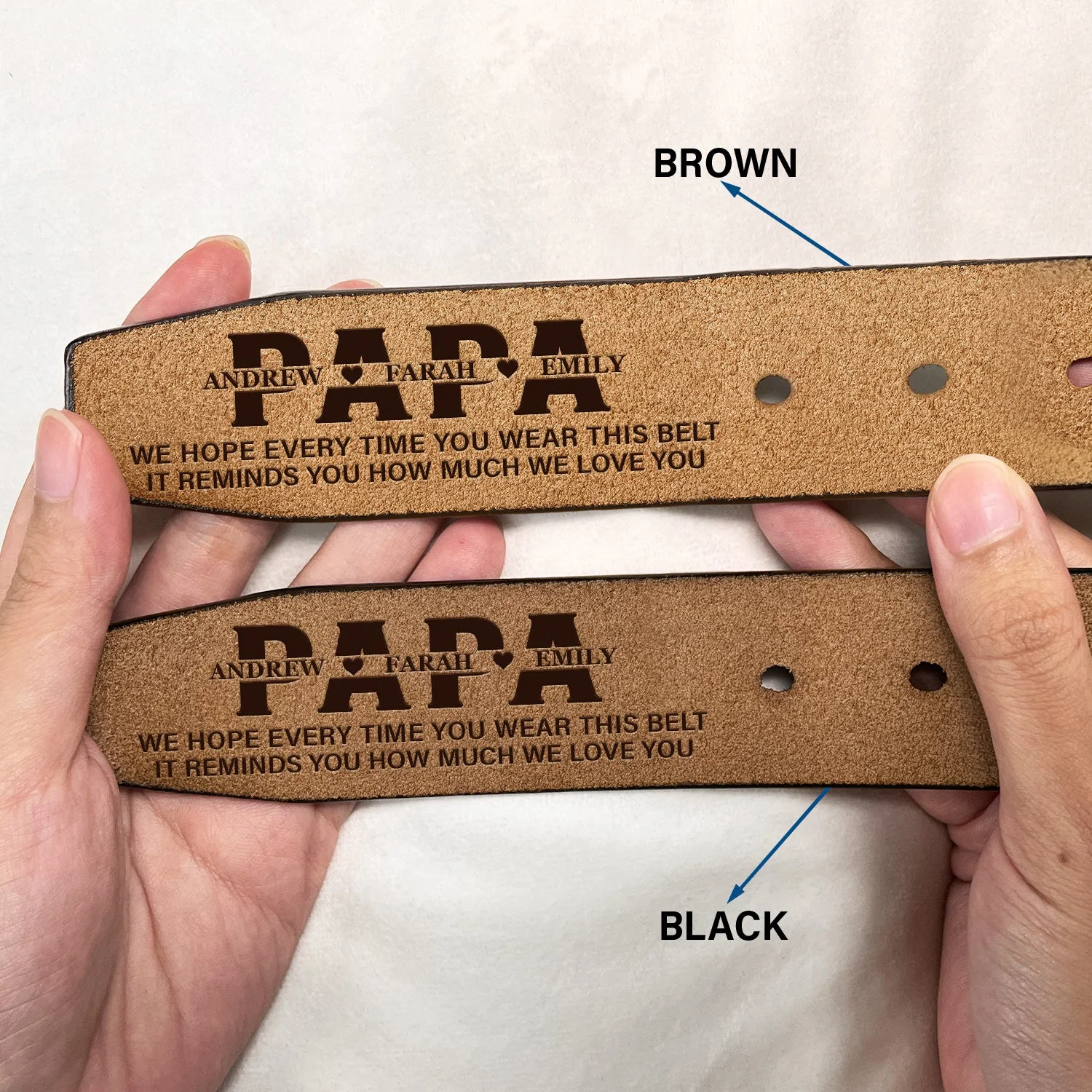 You Wear This Reminds You How Much I Love You - Personalized Engraved Leather Belt - Image 2