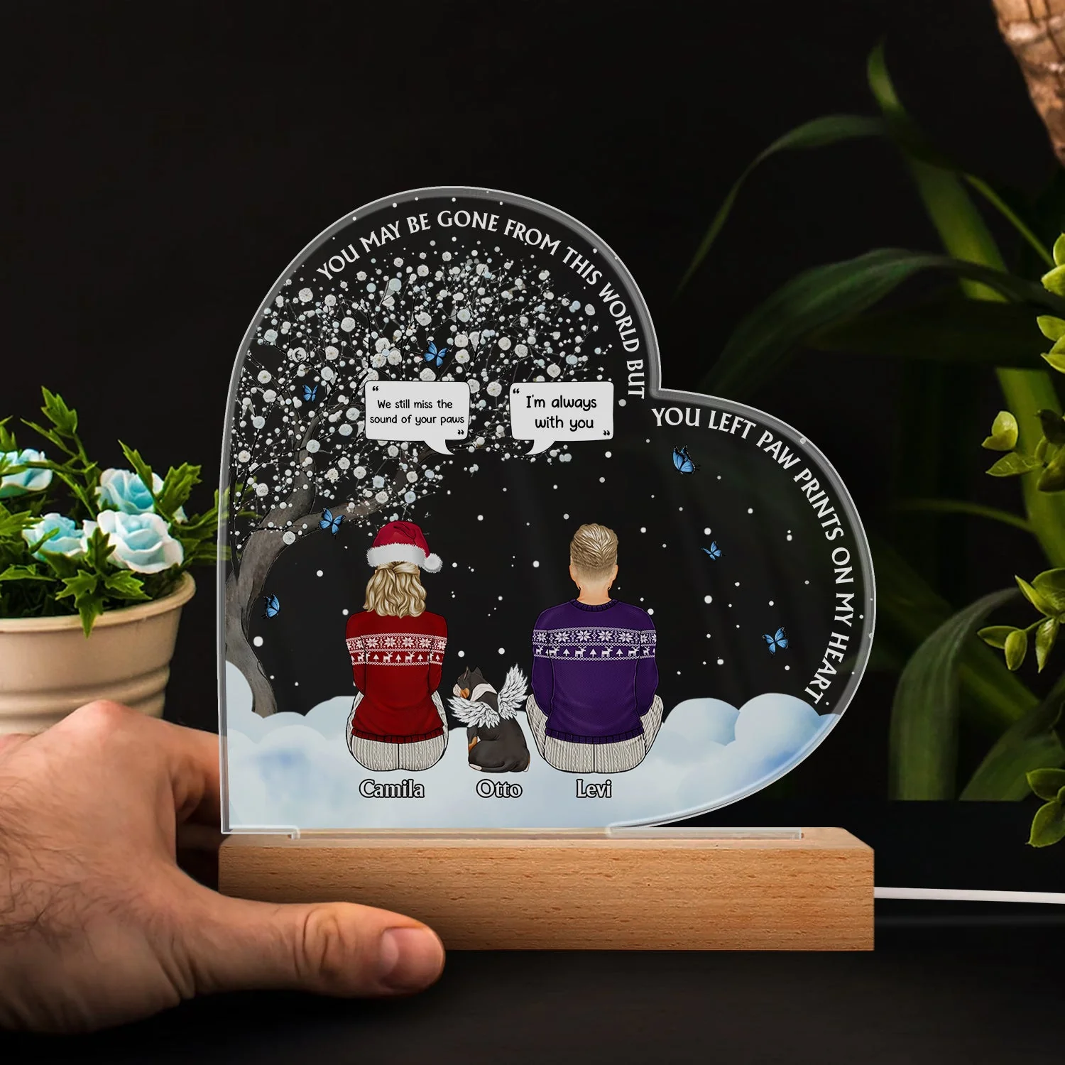 You Were My Favorite Hello And Hardest Goodbye - Memorial Gift For Pet Lovers - Personalized 3D Led Light Wooden Base - Image 4