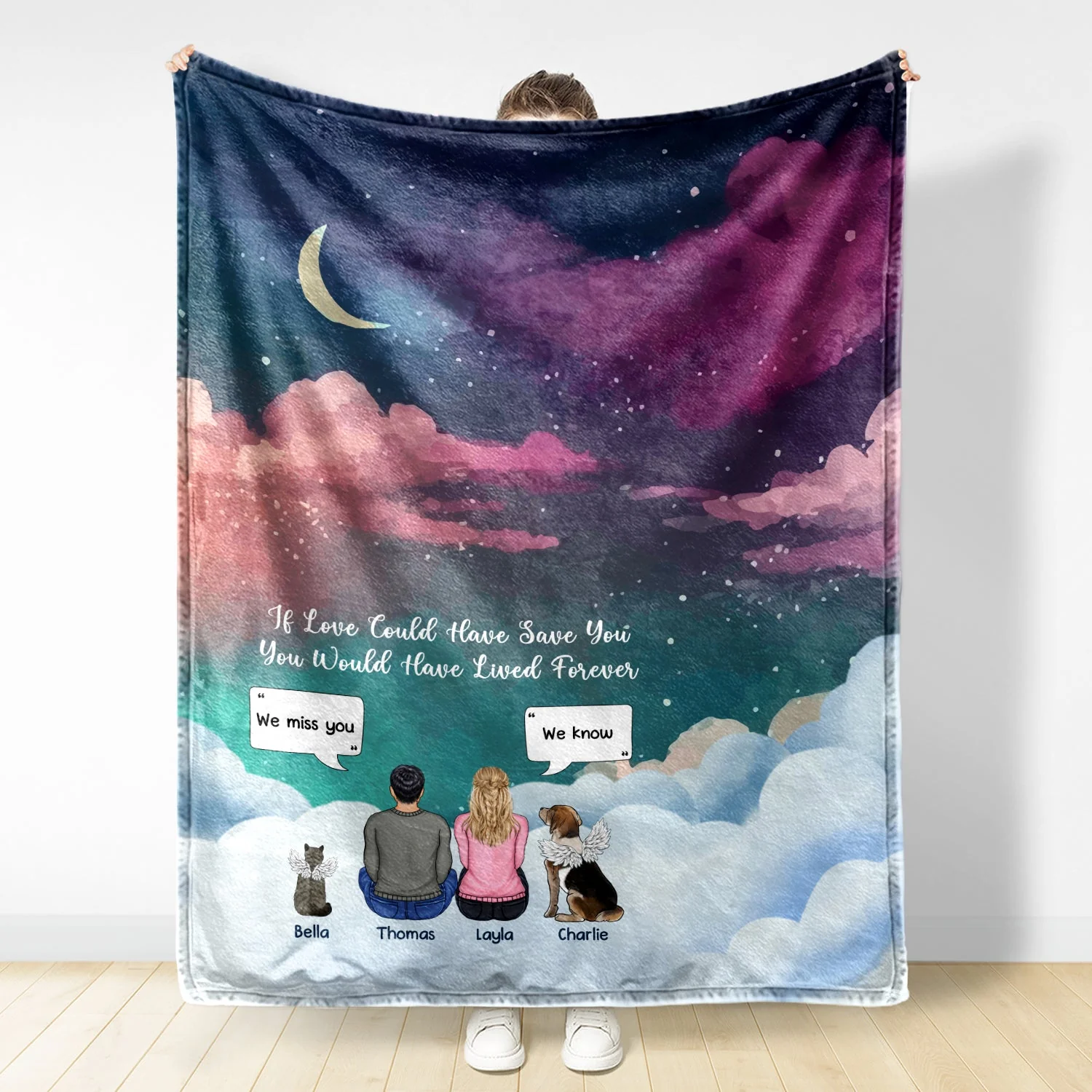 You Were My Favorite Hello And Hardest Goodbye - Memorial Gift - Personalized Fleece Blanket - Image 2