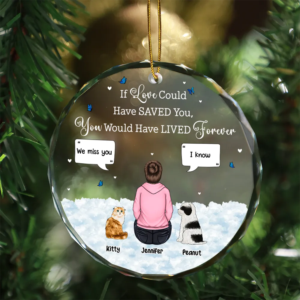 You Were My Favorite Hello And Hardest Goodbye - Personalized Circle Glass Ornament - Image 3