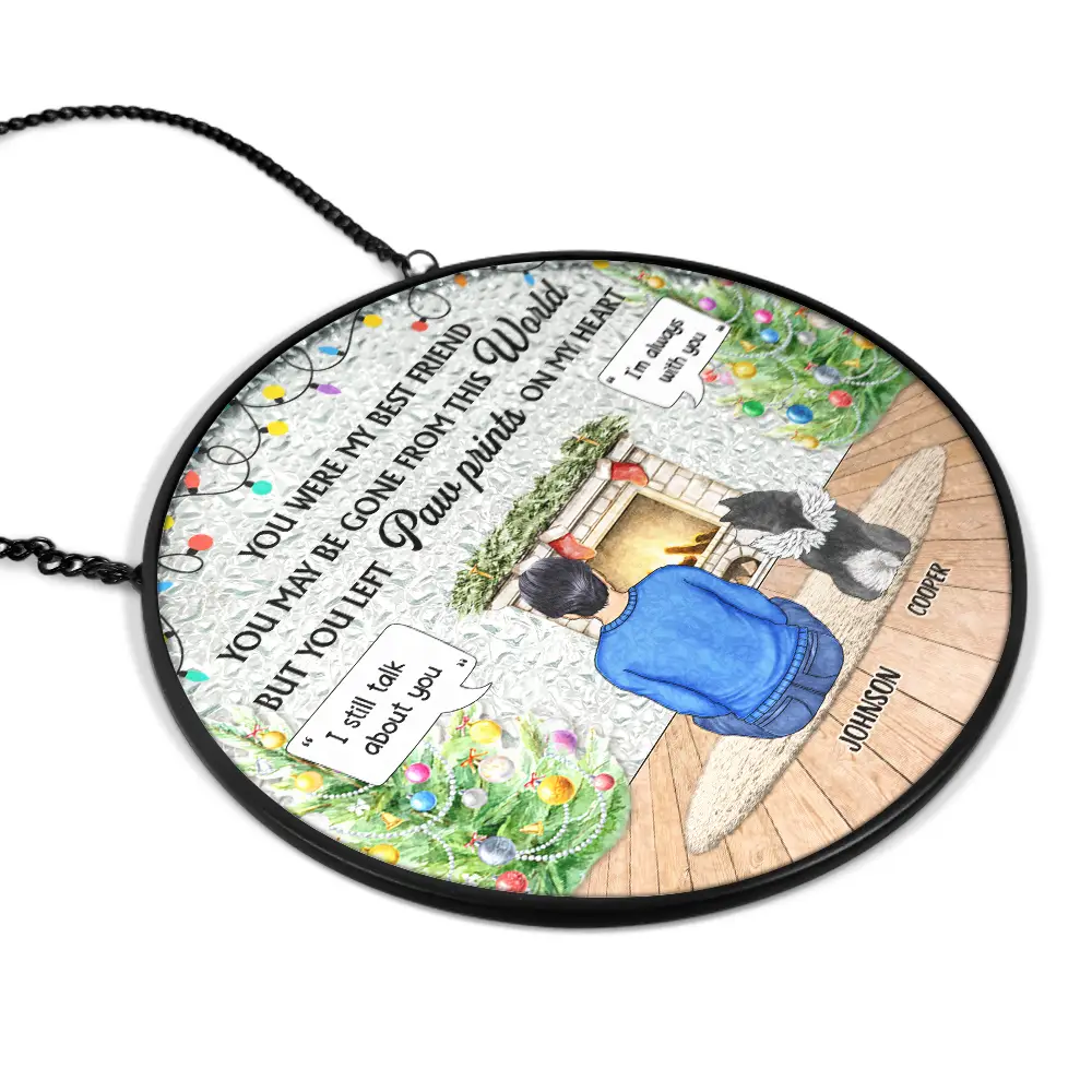 You Were My Favorite Hello And Hardest Goodbye - Personalized Stained Glass Window Hanging Suncatcher - Image 2