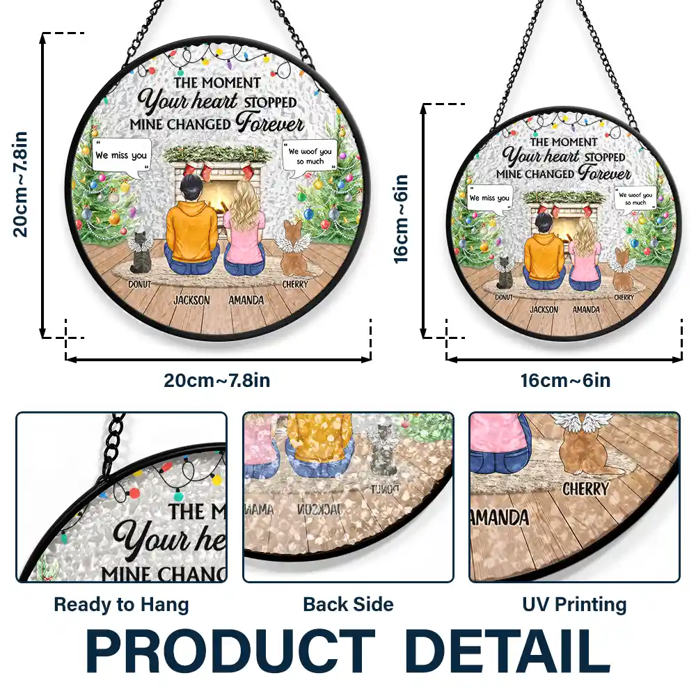 You Were My Favorite Hello And Hardest Goodbye - Personalized Stained Glass Window Hanging Suncatcher - Image 3