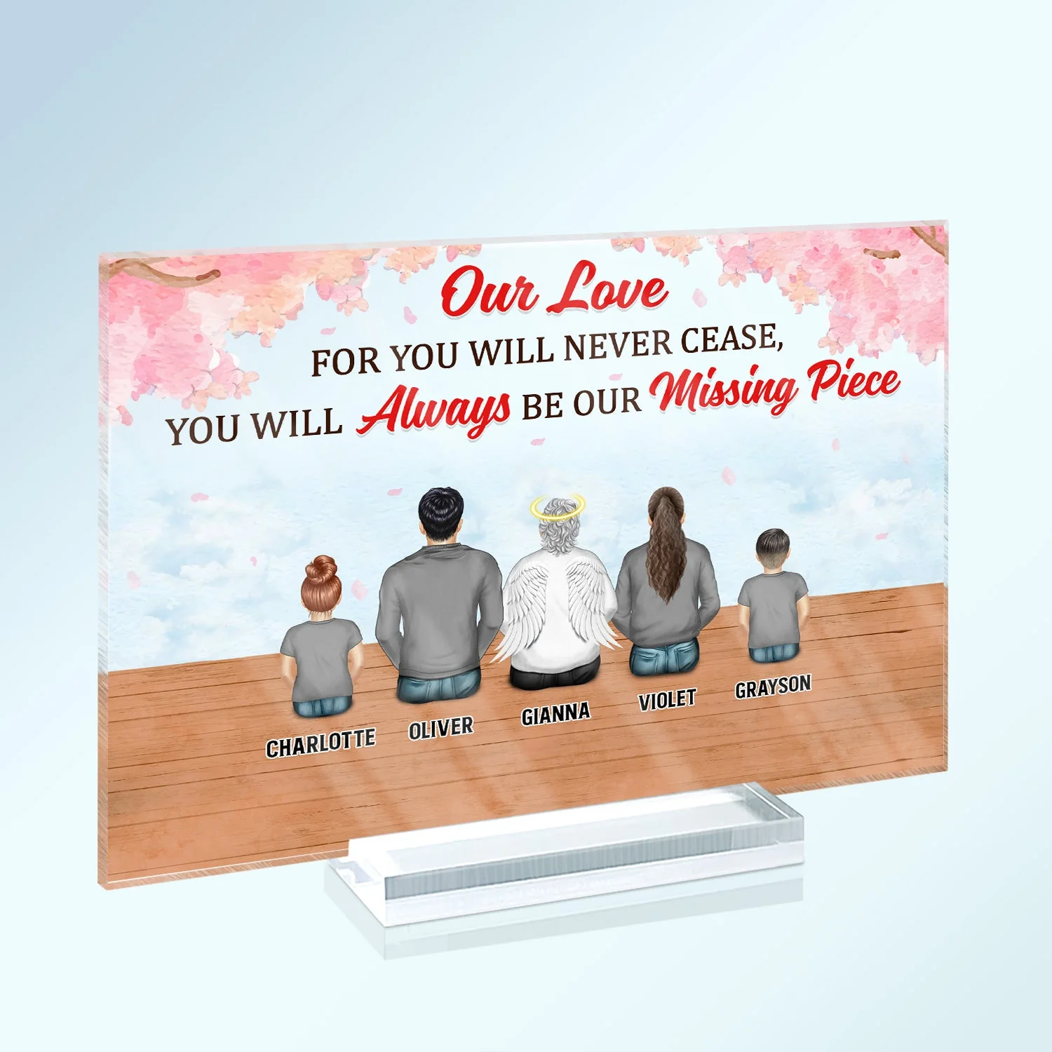 You Will Always Be My Missing Piece - Memorial Gift - Personalized Custom Horizontal Rectangle Acrylic Plaque - Image 2