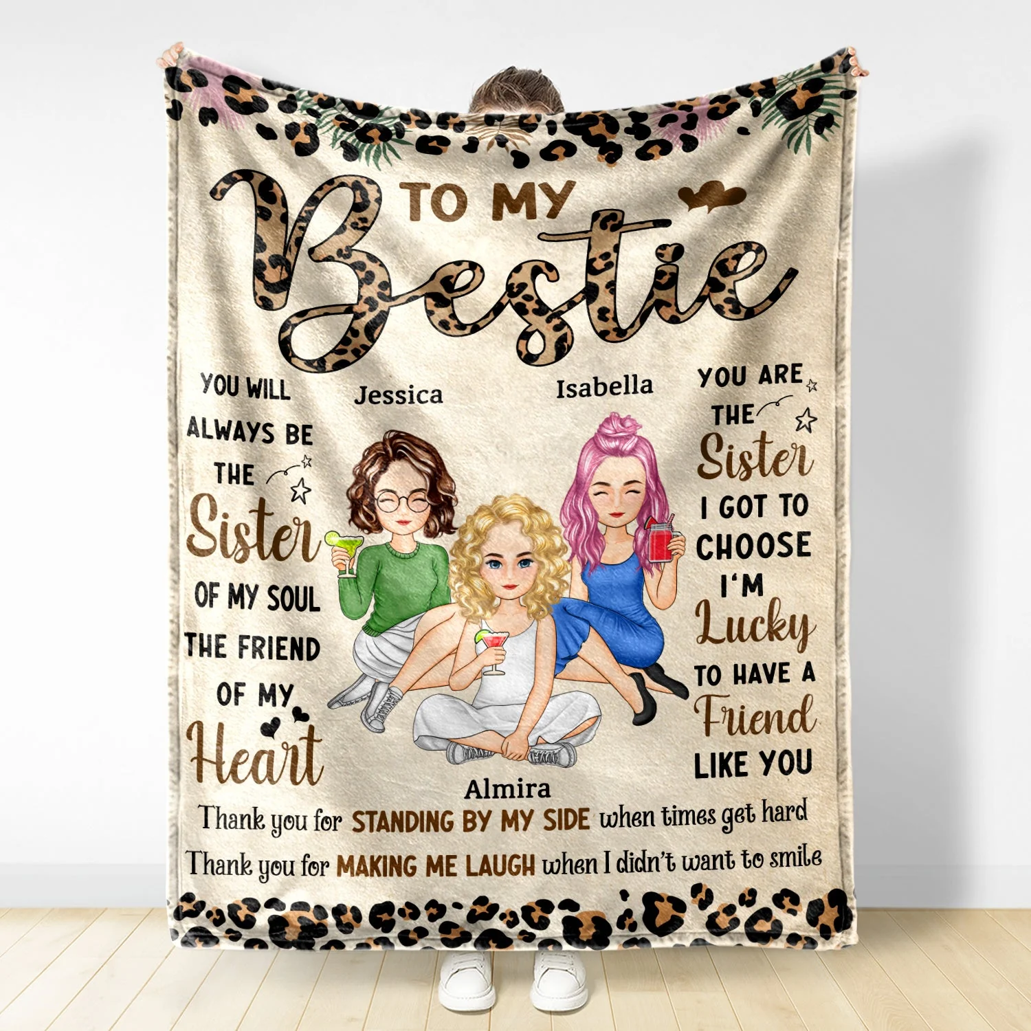 You Will Always Be The Sister Of My Soul - Gift For Besties, Best Friends - Personalized Fleece Blanket - Image 3