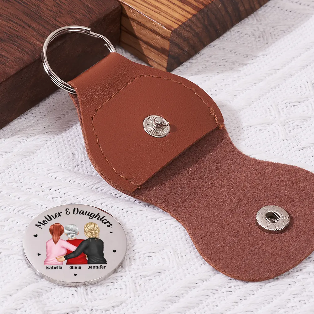 You Will Always Have Me Long Distance Mother & Daughter - Personalized Leather Pocket Hug - Image 2