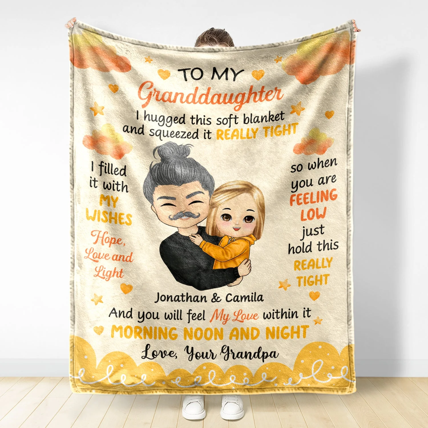 You Will Feel My Love Within It - Gift For Granddaughter, Grandson, Kids - Personalized Fleece Blanket - Image 2