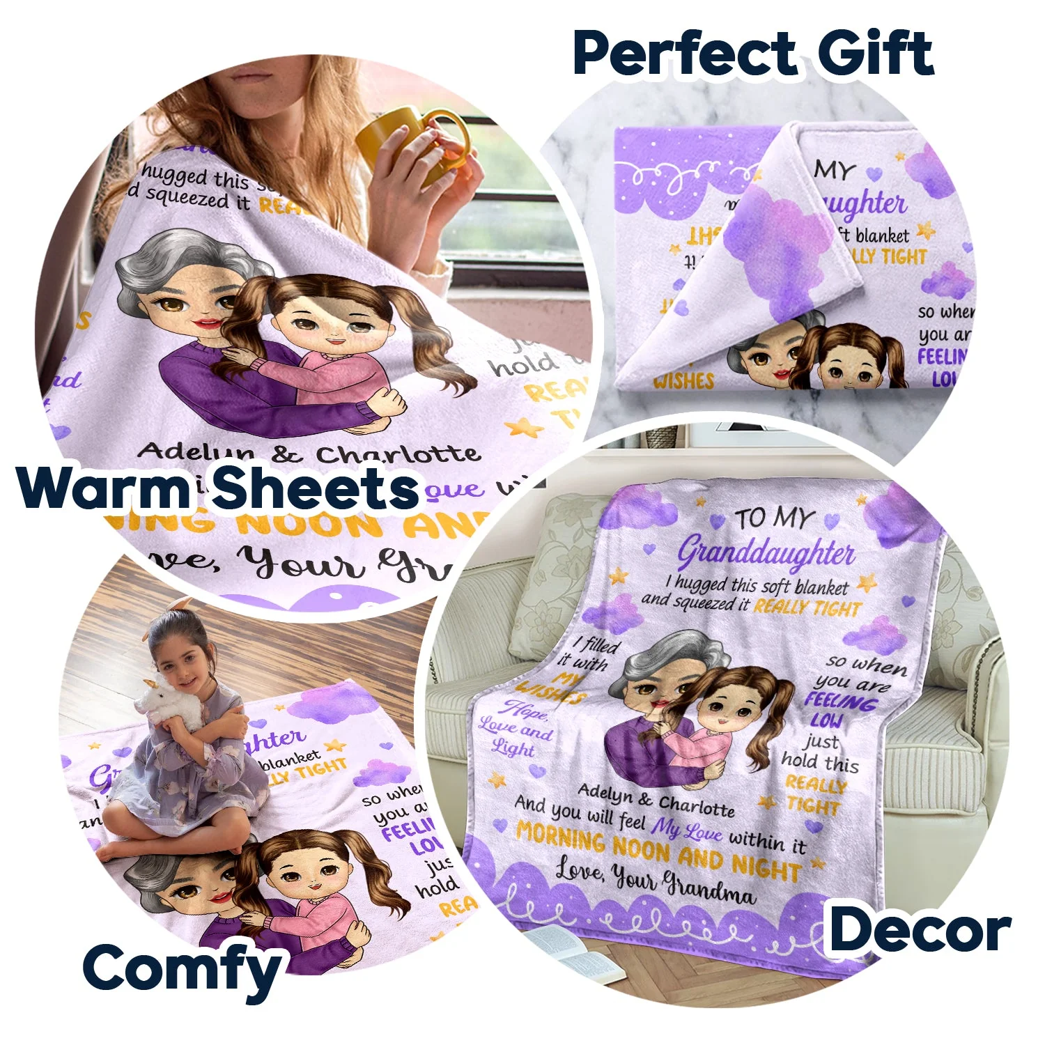 You Will Feel My Love Within It - Gift For Granddaughter, Grandson, Kids - Personalized Fleece Blanket - Image 5