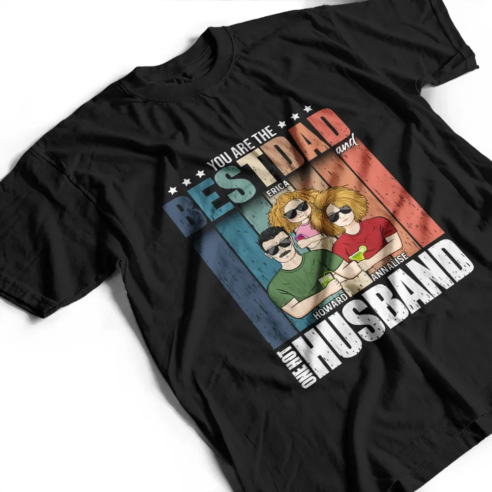 Young Best Dad Hot Husband - Personalized T Shirt - Image 3