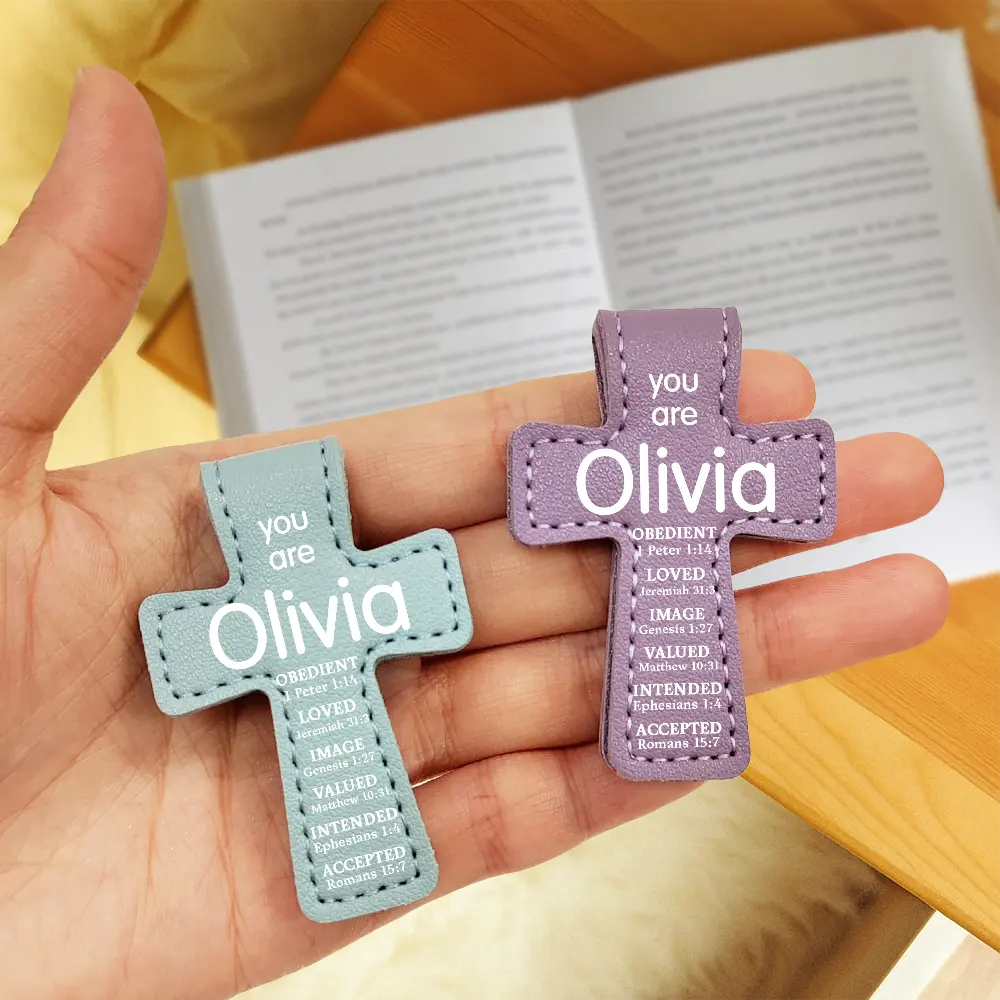 Your Are Bibble Bookmark - Personalized Cross Leather Magnetic Bookmark - Image 3