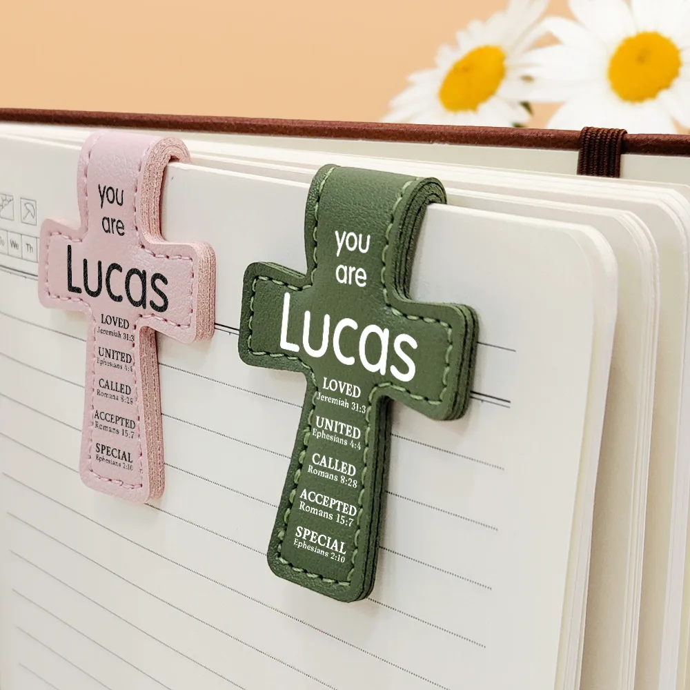 Your Are Bibble Bookmark - Personalized Cross Leather Magnetic Bookmark - Image 4