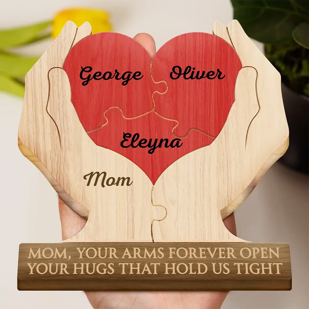 Your Arms Forever Open Your Hugs That Hold Us Tight - Personalized Custom Shaped Wooden Puzzle - Image 3