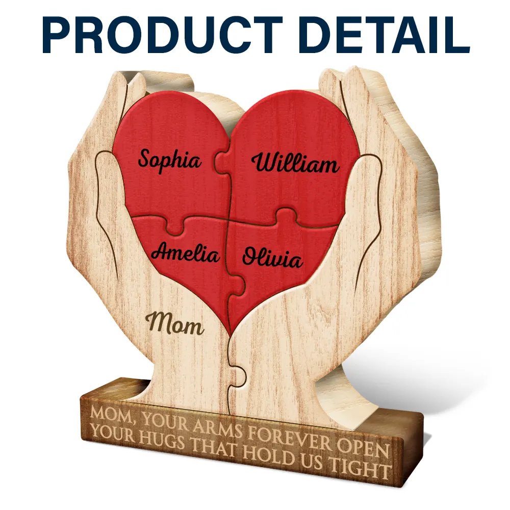 Your Arms Forever Open Your Hugs That Hold Us Tight - Personalized Custom Shaped Wooden Puzzle - Image 4