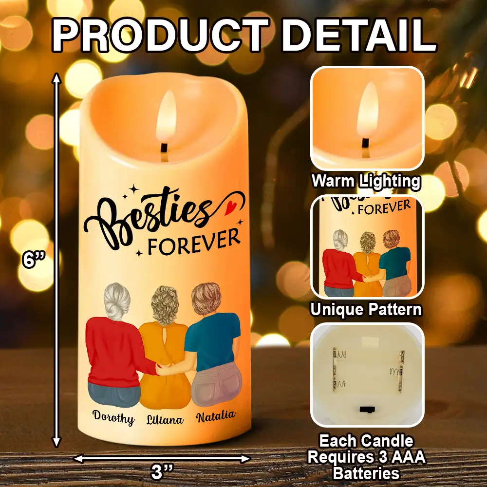 Your Heart And My Heart Are Very Old Friends Friendship - Personalized Flameless LED Candle - Image 5