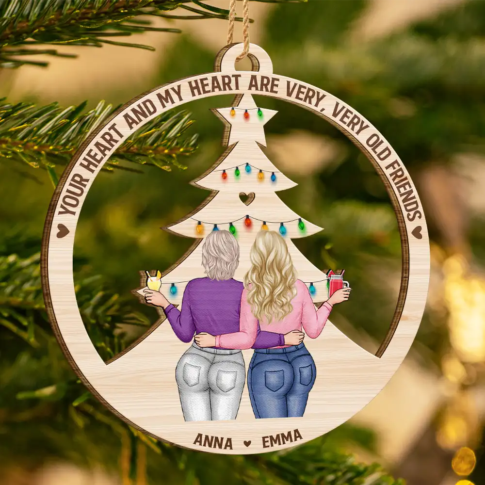 Your Heart And My Heart Are Very Old Friends - Personalized Wooden Cutout Ornament - Image 3
