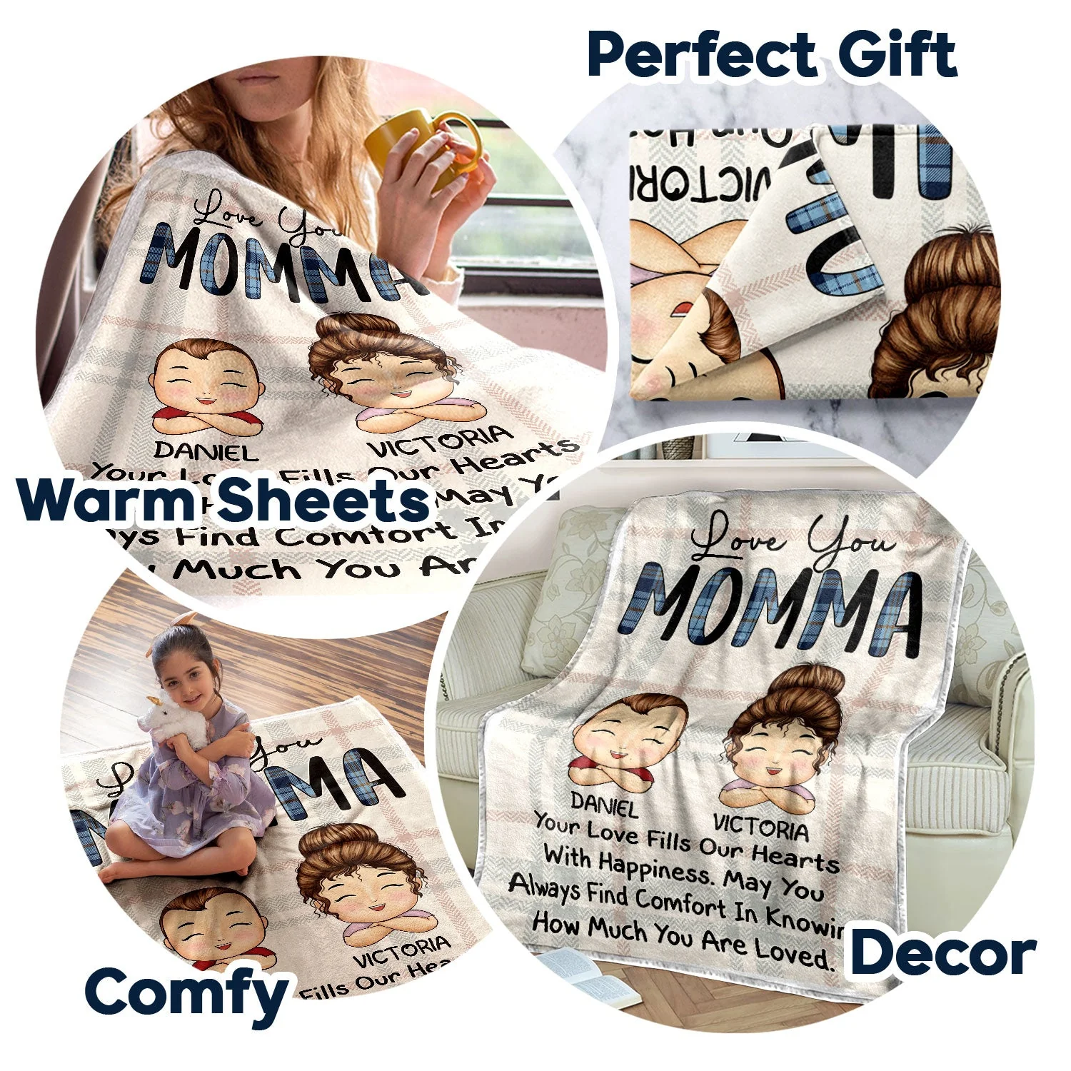 Your Love Fills Our Hearts - Loving Gifts For Grandma, Grandmother, Mom - Personalized Fleece Blanket - Image 5