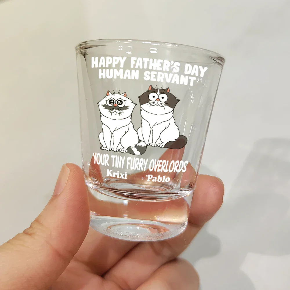 Your Tiny Furry Overlords - Personalized Shot Glass - Image 3