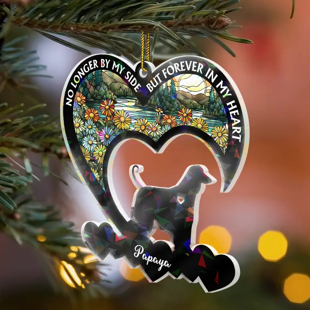Your Were My Favorite Hello Dog Memorial - Personalized Holographic Acrylic Ornament - Image 2
