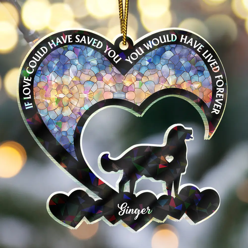 Your Were My Favorite Hello Dog Memorial - Personalized Holographic Acrylic Ornament - Image 3