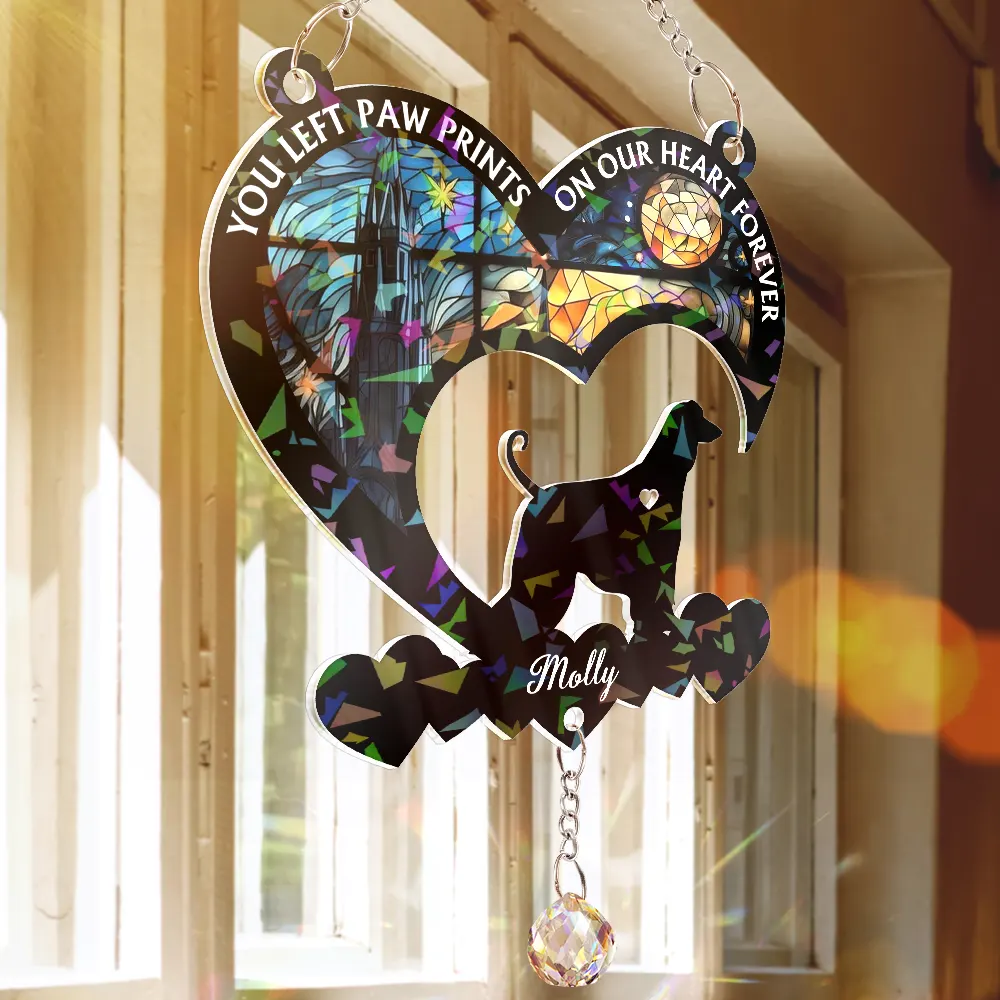 Your Were My Favorite Hello Dog Memorial - Personalized Rainbow Suncatcher With Crystal Ball Prism - Image 3