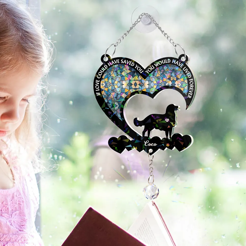 Your Were My Favorite Hello Dog Memorial - Personalized Rainbow Suncatcher With Crystal Ball Prism - Image 5
