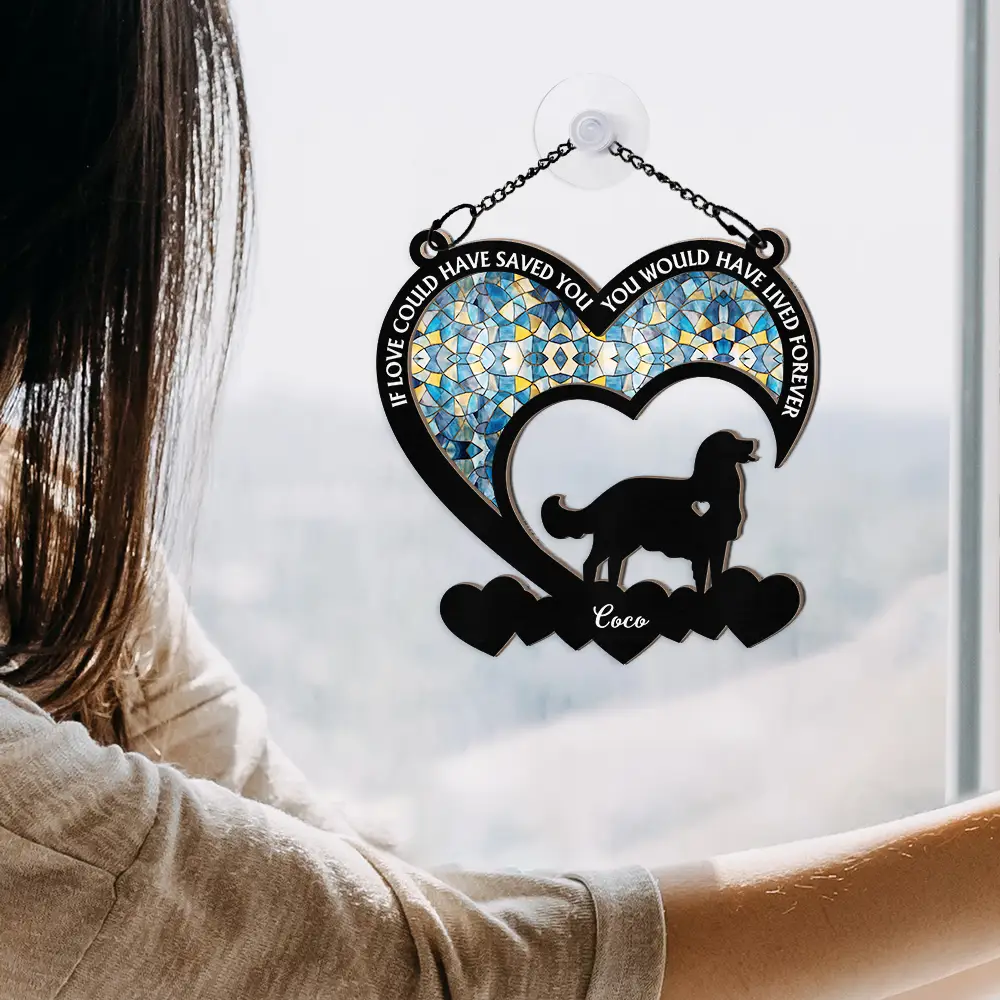 Your Were My Favorite Hello Dog Memorial - Personalized Window Hanging Suncatcher Ornament - Image 4