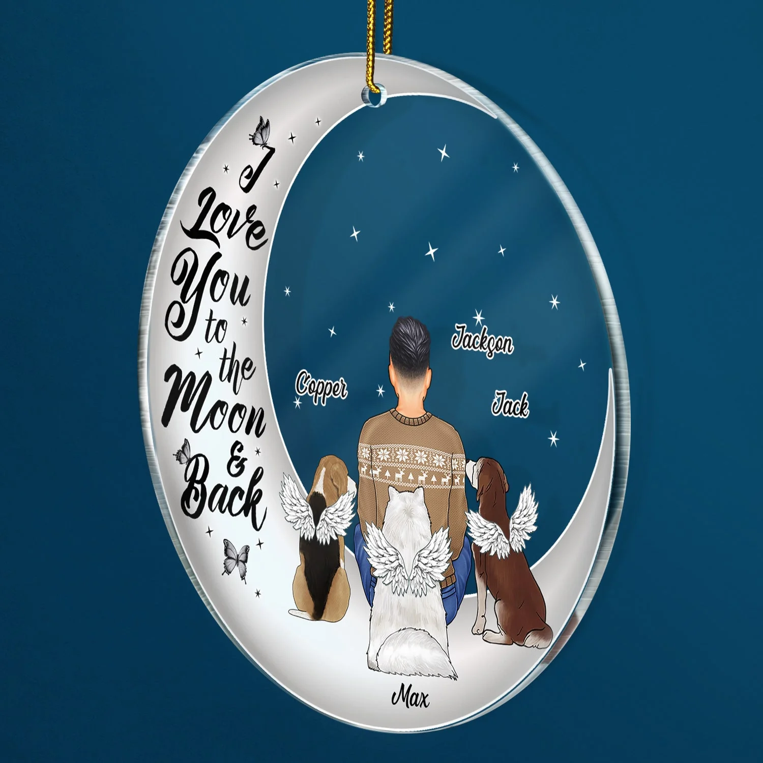 Your Wings Were Ready But My Heart Was Not - Christmas Memorial Gift For Pet Lovers, Dog Mom, Dog Dad, Cat Mom, Cat Dad - Personalized Circle Acrylic Ornament - Image 2