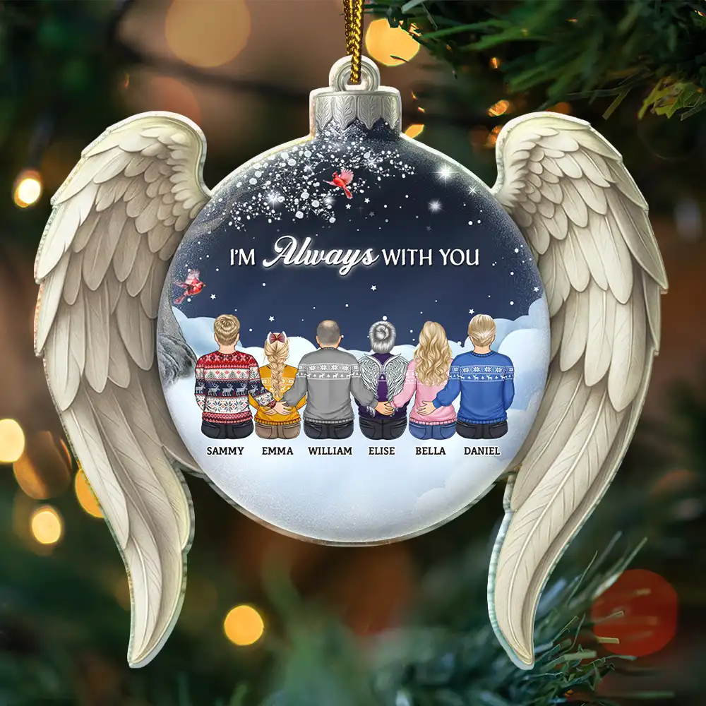 Your Wings Were Ready But Our Hearts Were Not - Personalized Custom Shaped Acrylic Ornament - Image 3