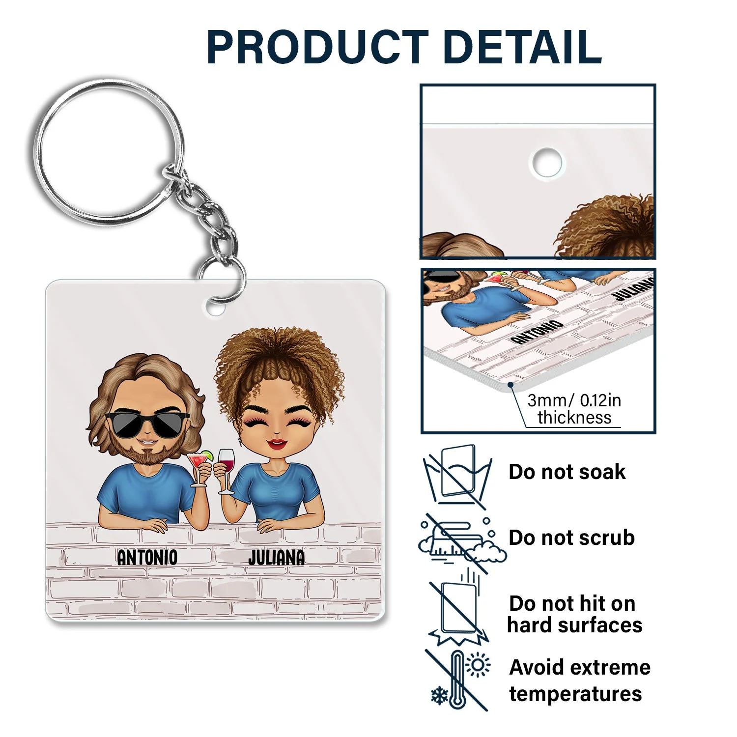 You're An Amazing Human What An Incredible Idiot - Funny, Anniversary, Birthday Gift For Brother, Sister, Husband, Wife, Bestie, Sibling - Personalized Acrylic Keychain - Image 5