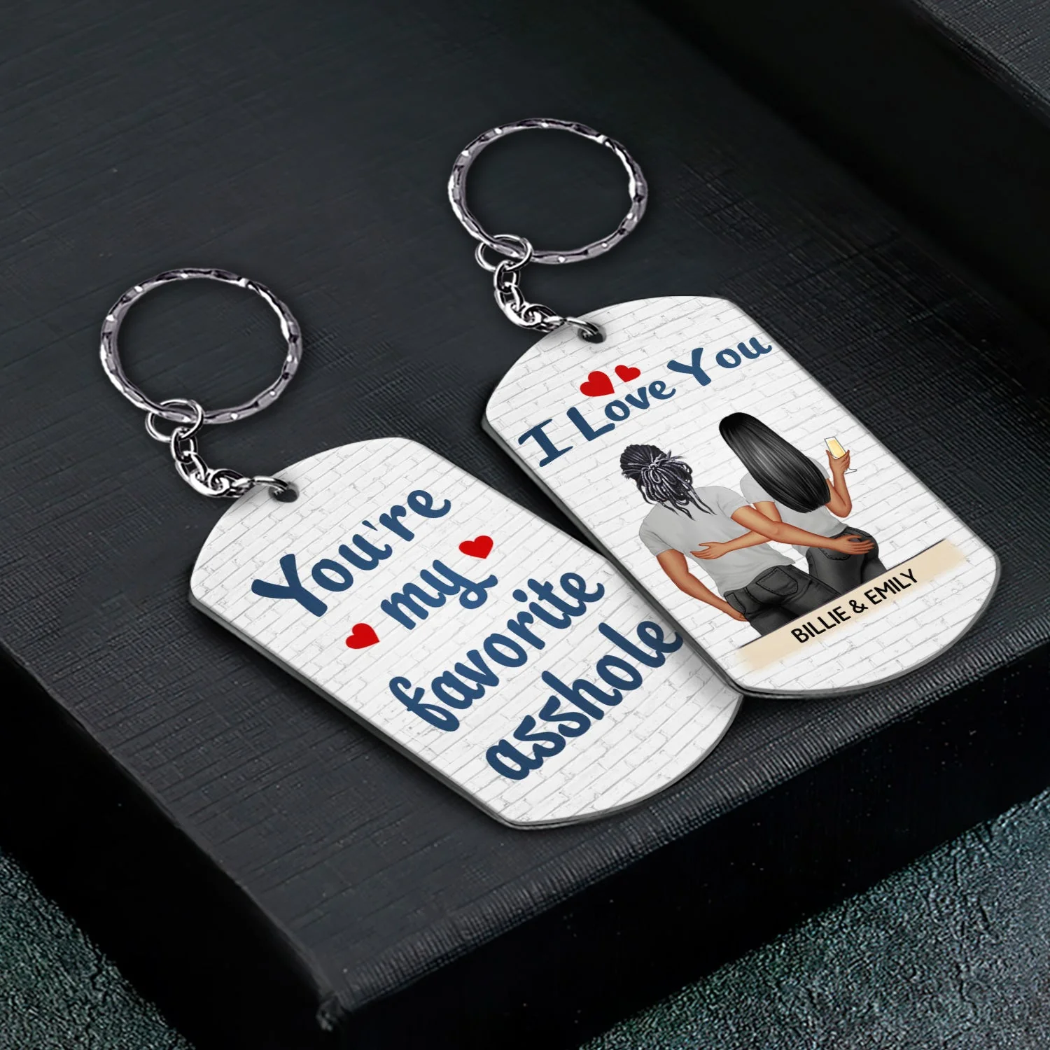You're My Favorite Backside - Anniversary, Funny Gift For Couples, Family - Personalized Aluminum Keychain - Image 2