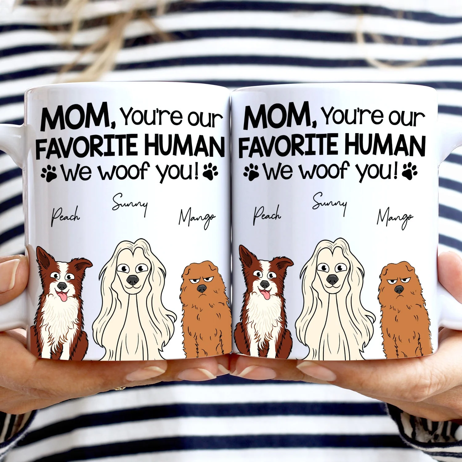 You're My Favorite Human - Gift For Dog, Pet Lovers - Personalized White Edge-to-Edge Mug - Image 2