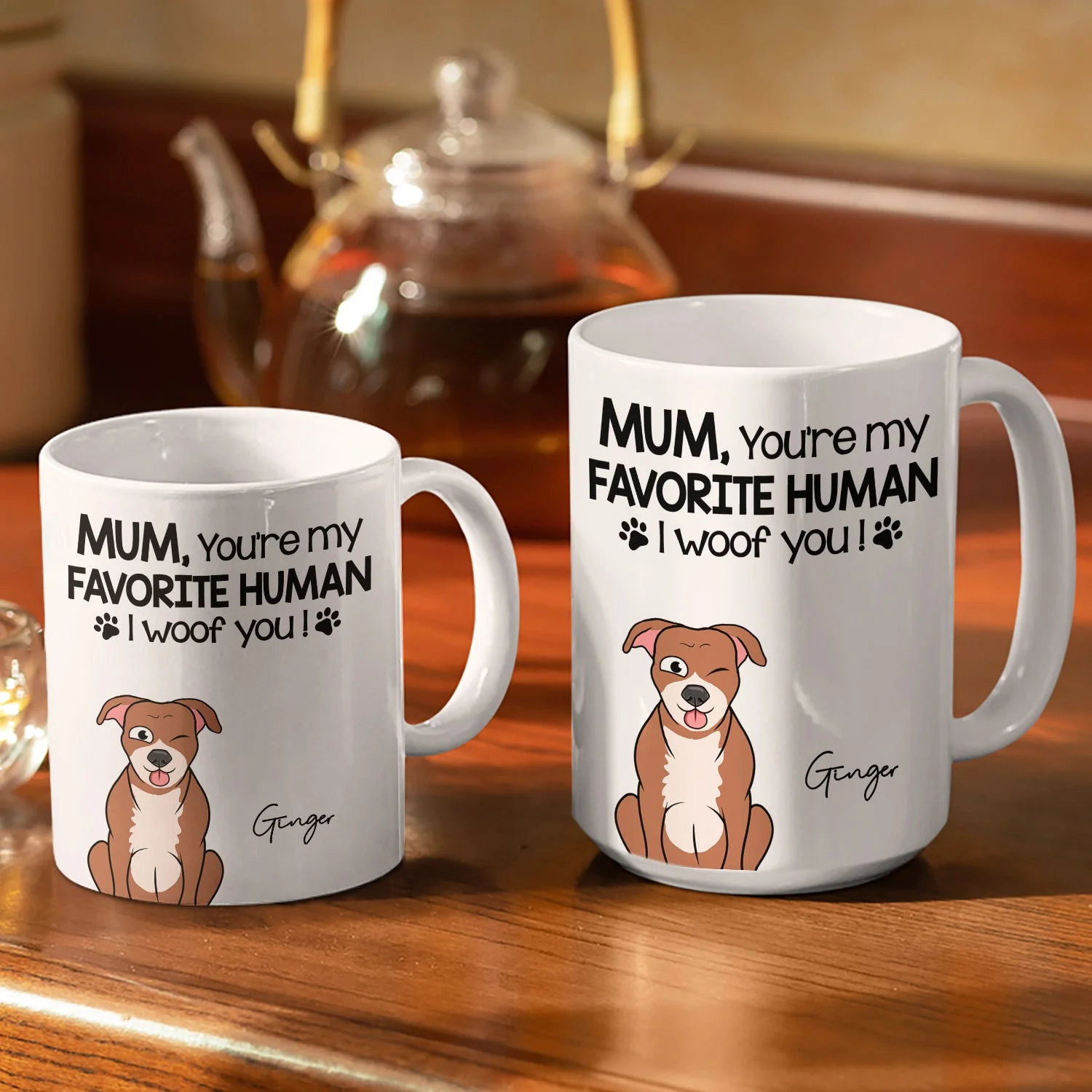 You're My Favorite Human - Gift For Dog, Pet Lovers - Personalized White Edge-to-Edge Mug - Image 3
