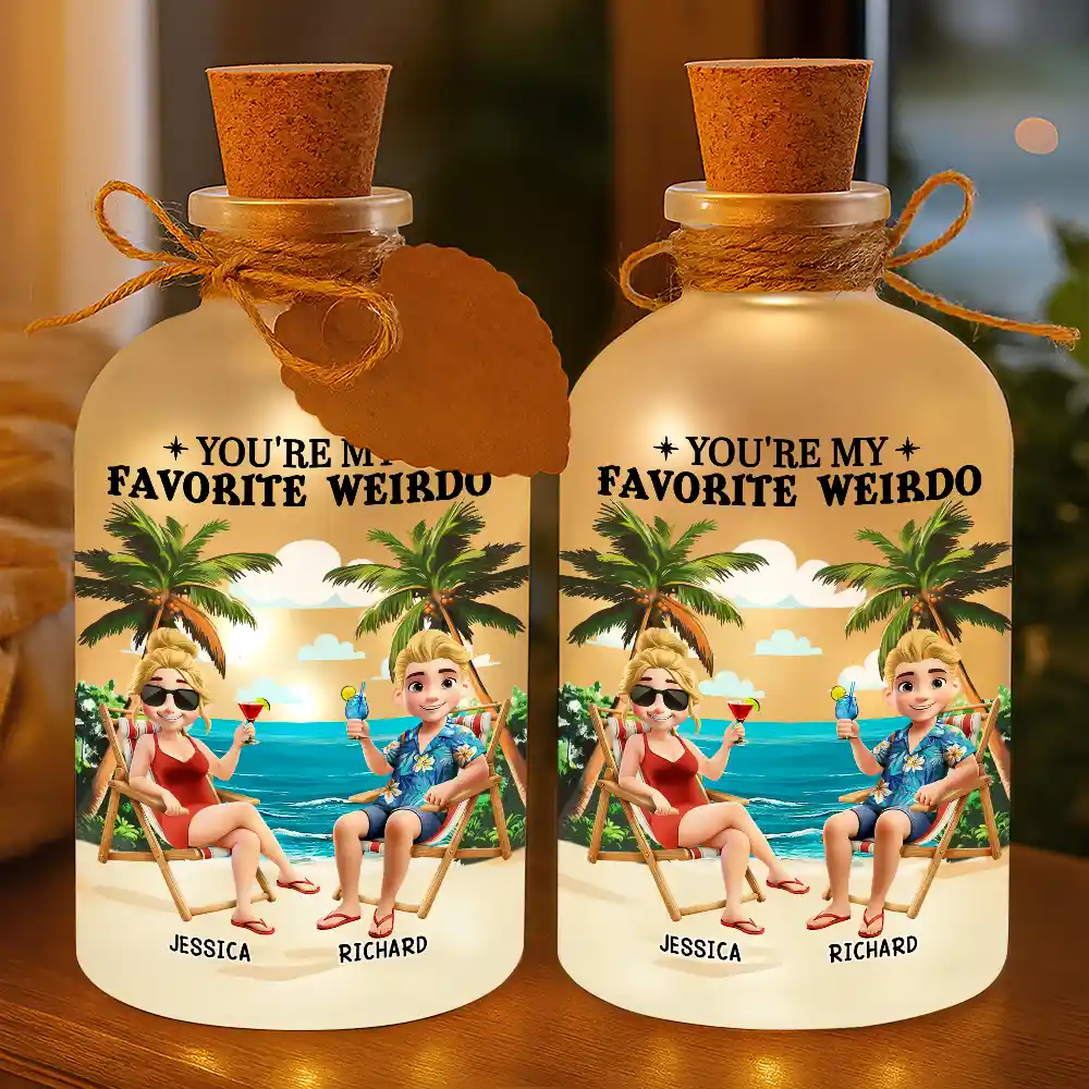You're My Favorite Weirdo - Personalized Short Bottle Light - Image 3