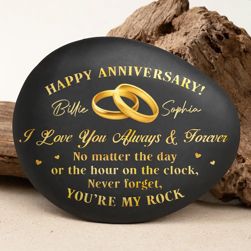 You're My Rock Couple Anniversary - Personalized Printed Rock - Image 3