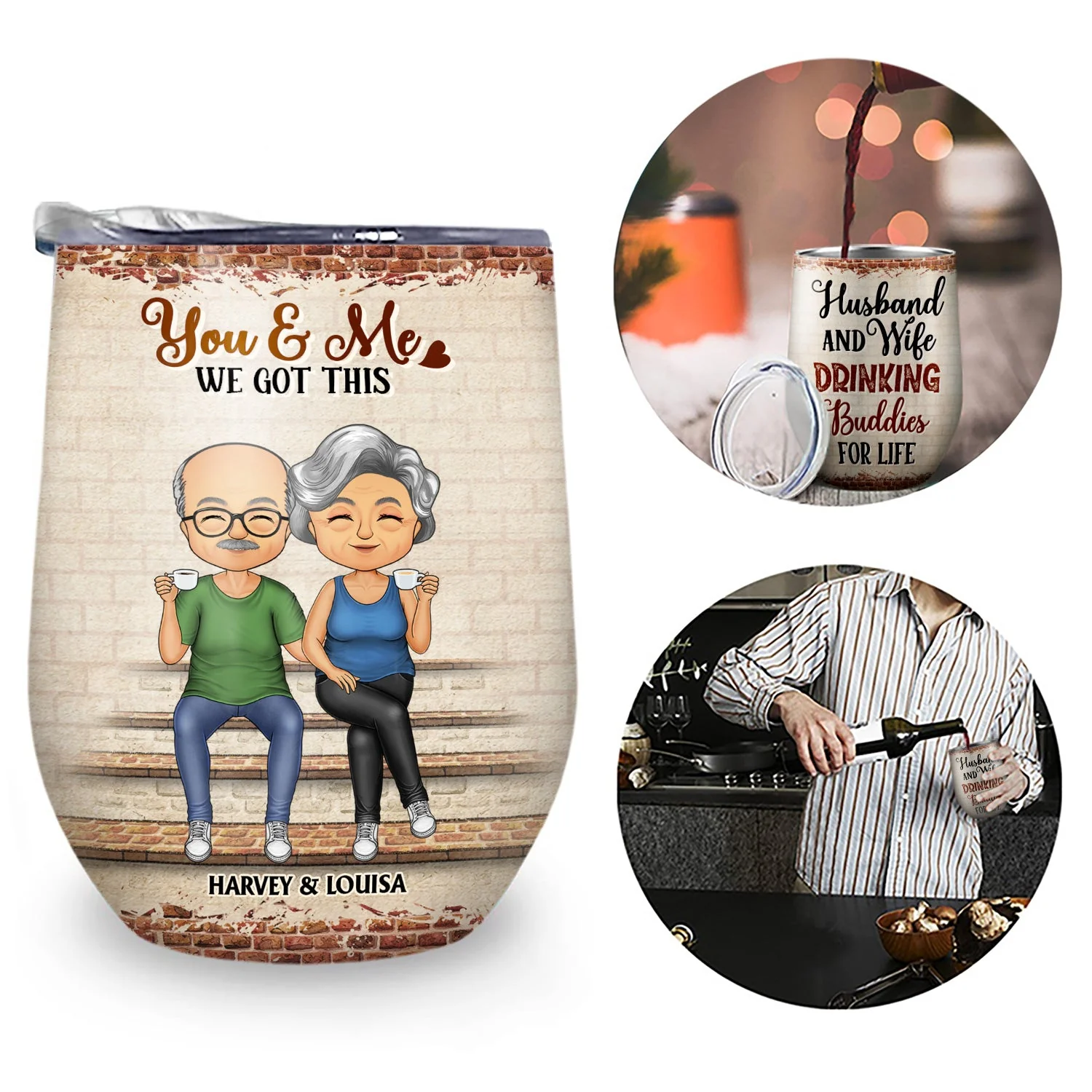 You're The Only One I Want To Annoy For The Rest Of My Life Couples - Anniversary, Birthday Gift For Spouse, Husband, Wife, Boyfriend, Girlfriend - Personalized Custom Wine Tumbler - Image 2