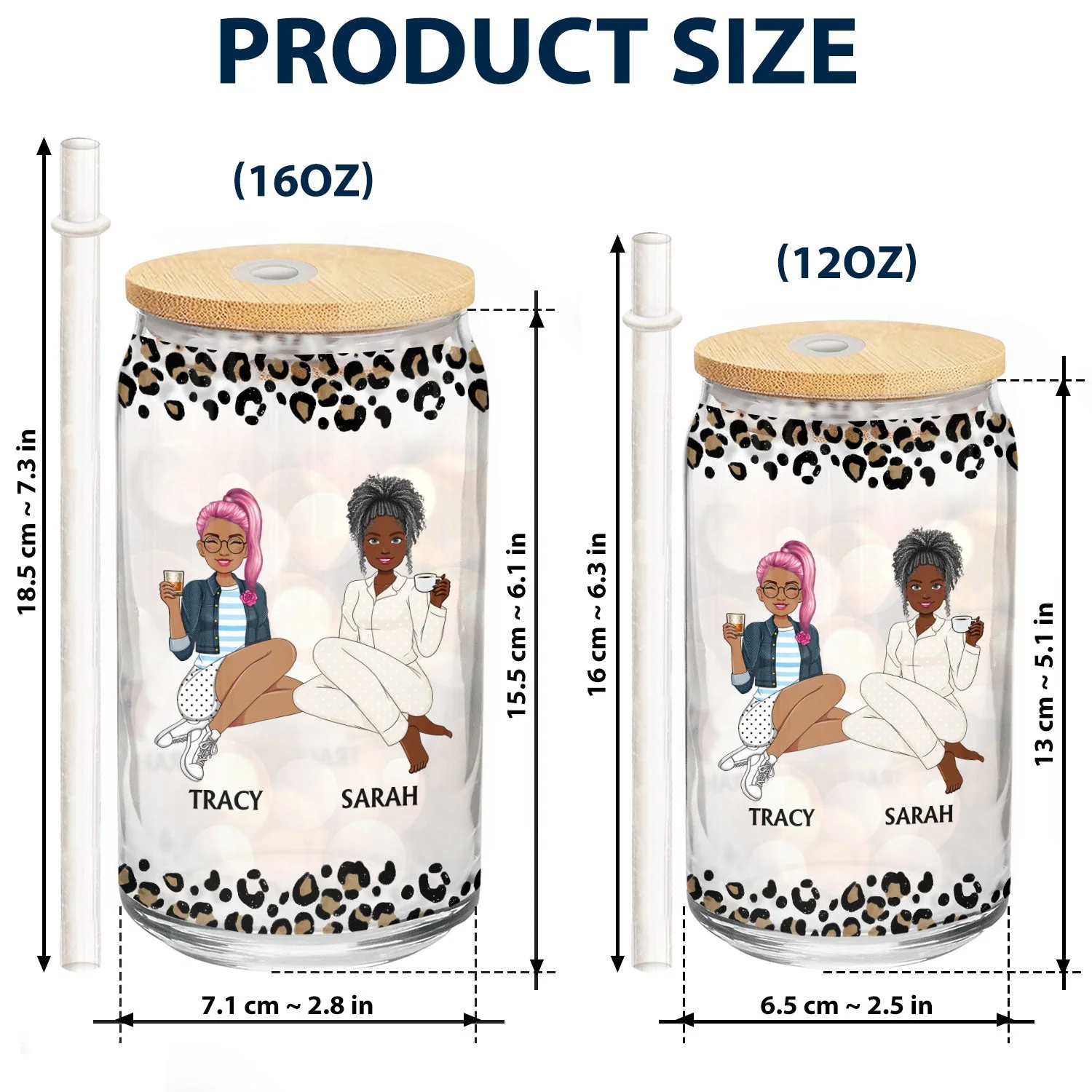 You're The She To My Nanigans - Gift For Bestie - Personalized Clear Glass Can - Image 5