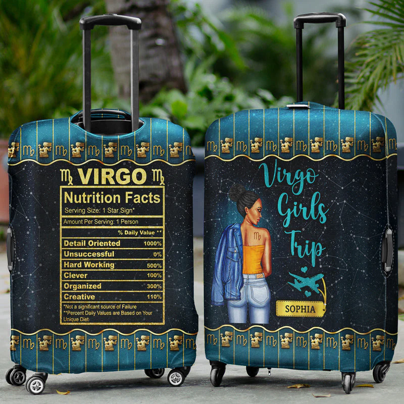 Zodiac Girls Trip - Birthday Gift For Girls - Personalized Custom Luggage Cover - Image 2