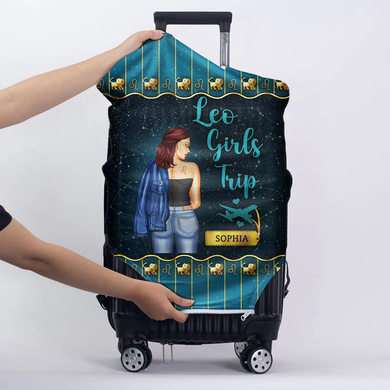 Zodiac Girls Trip - Birthday Gift For Girls - Personalized Custom Luggage Cover - Image 5