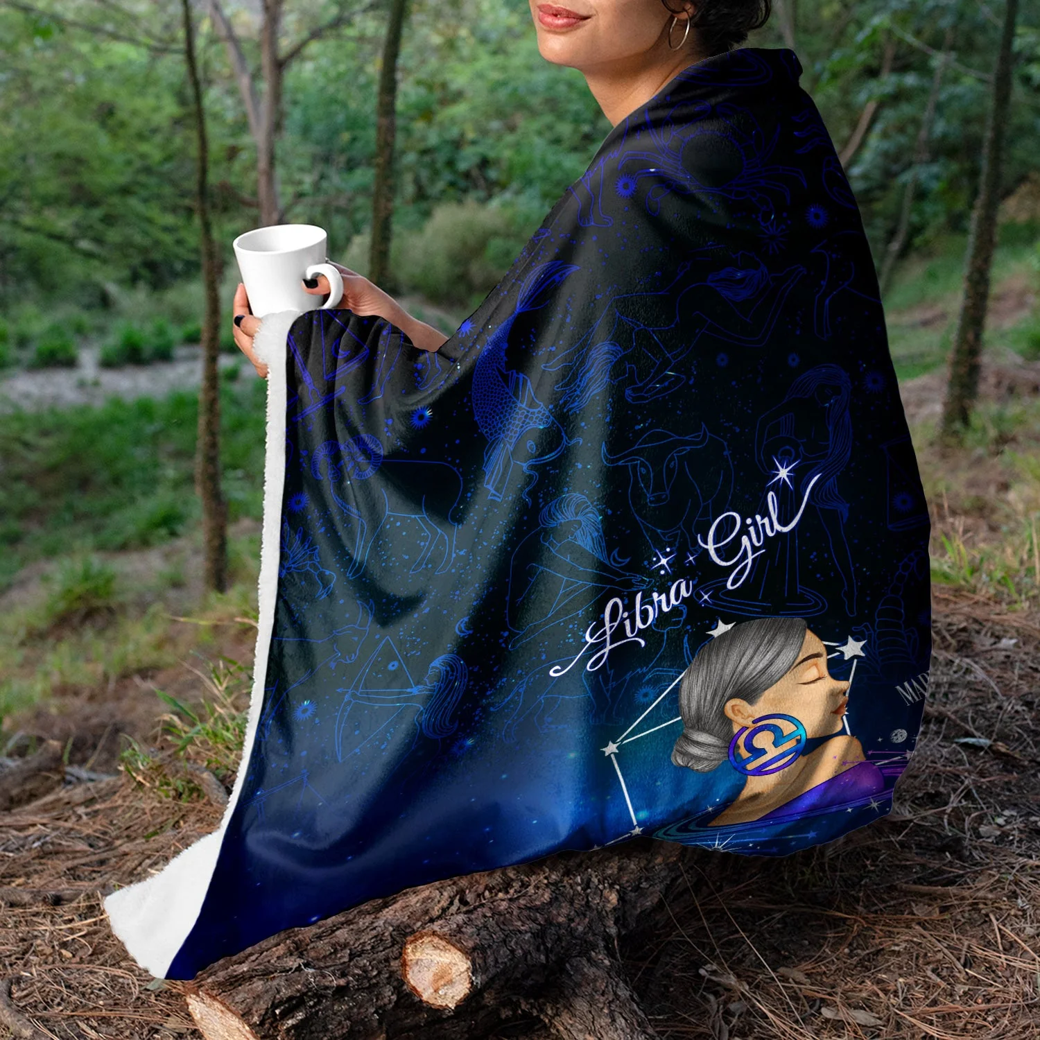 Zodiac Sign Girl - Birthday Gift For Women - Personalized Fleece Blanket - Image 3